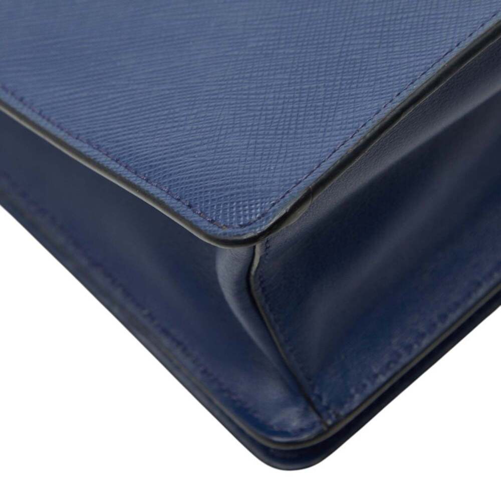 PRADA Blue Leather Saffiano Shoulder Bag - Picture 7 of 16